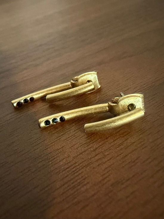 Jewelry - Boho Minimalist Bar Earrings - Gold Plate